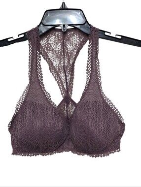 Victoria's Secret Lace Racerback Bralette Bra Purple Size Medium